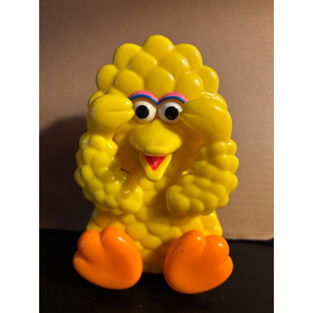 Vintage Muppets Sesame Street Baby Peek-a-Boo Big Bird Wind Up-Musical Toy
